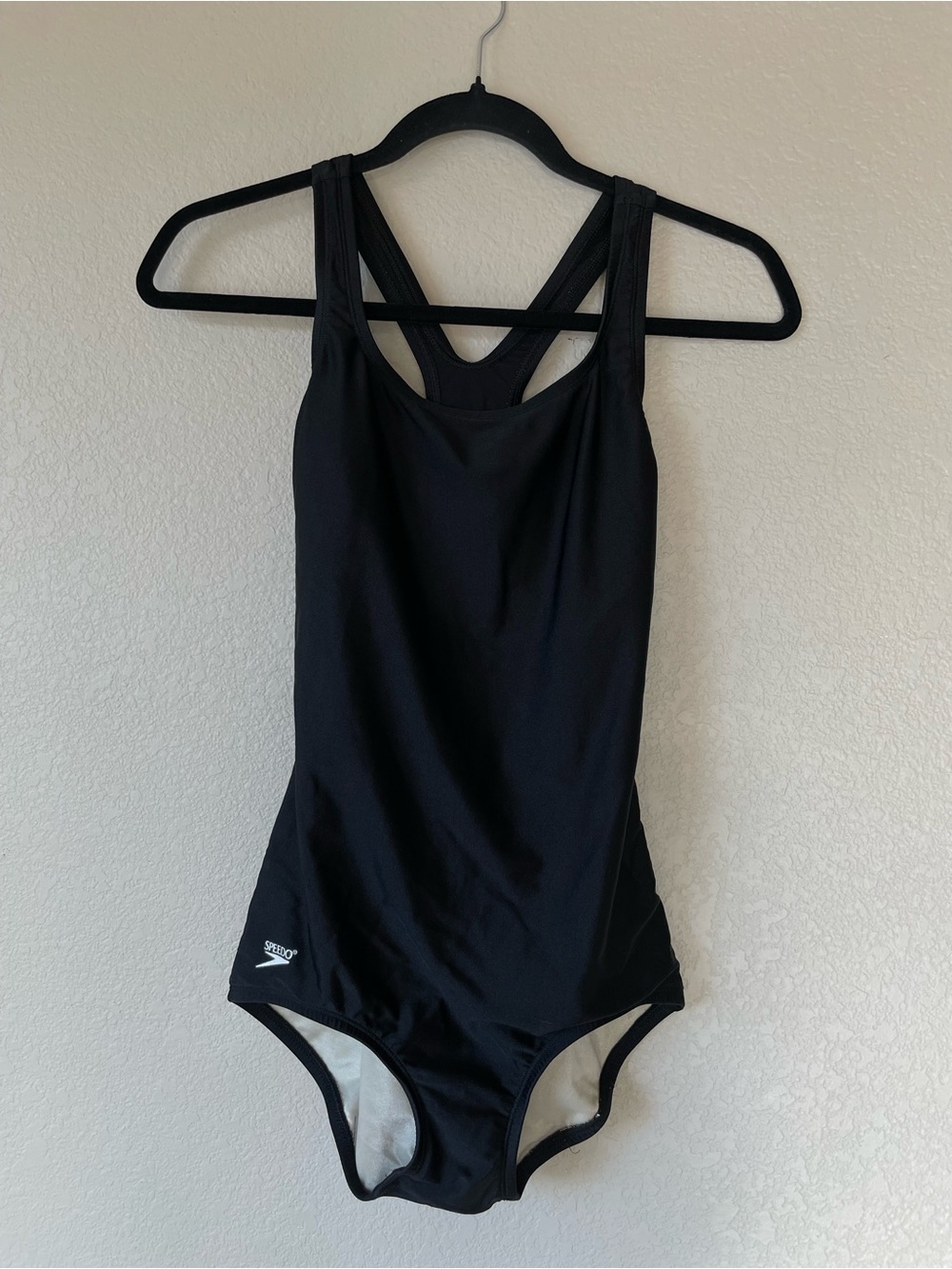 Vintage Speedo Black One Piece Swimsuit Criss Cross Back Padded Size 8